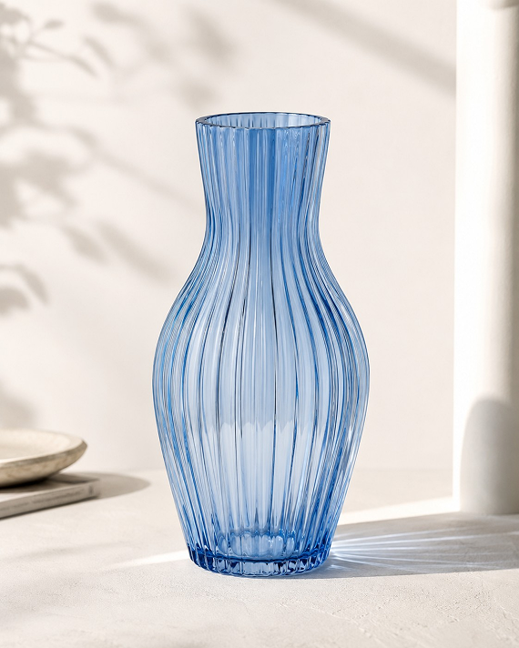 Noma Ribbed Glass Vase
